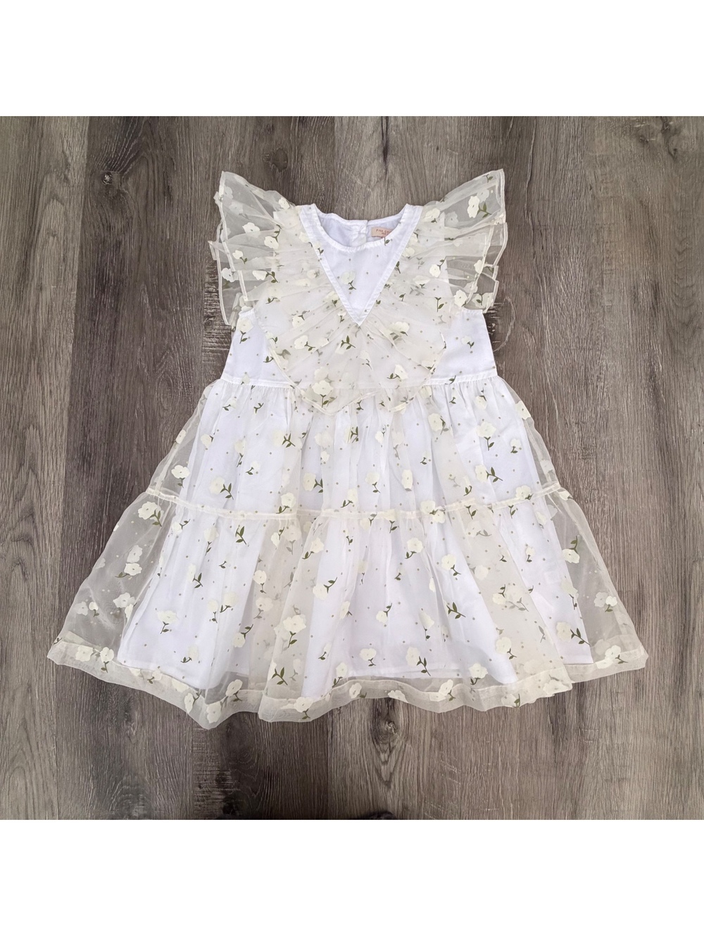 Pink Chicken white floral dress, 7 years